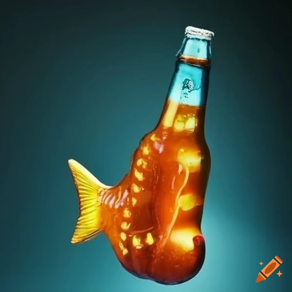 unique beer bottle shaped like a fish
