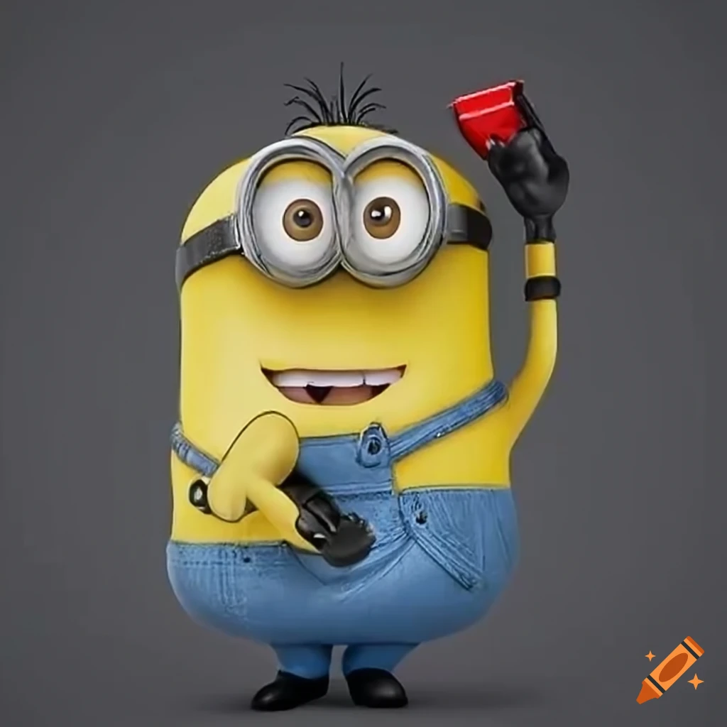 Minion referee with a whistle