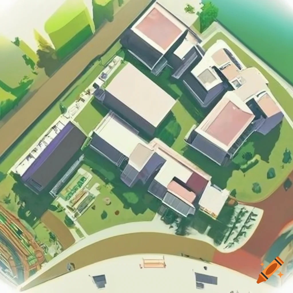 campus layout with circled library
