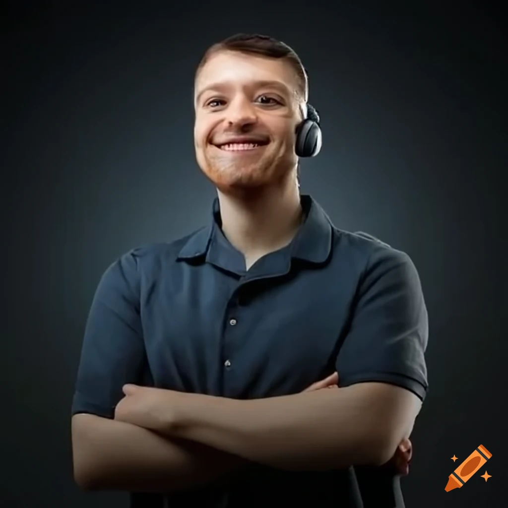 smiling computer technician with headset