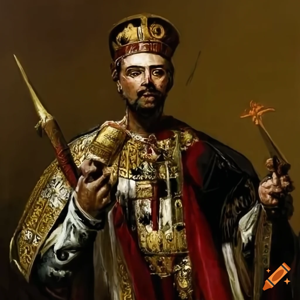painting of a Slavic mythology-inspired king
