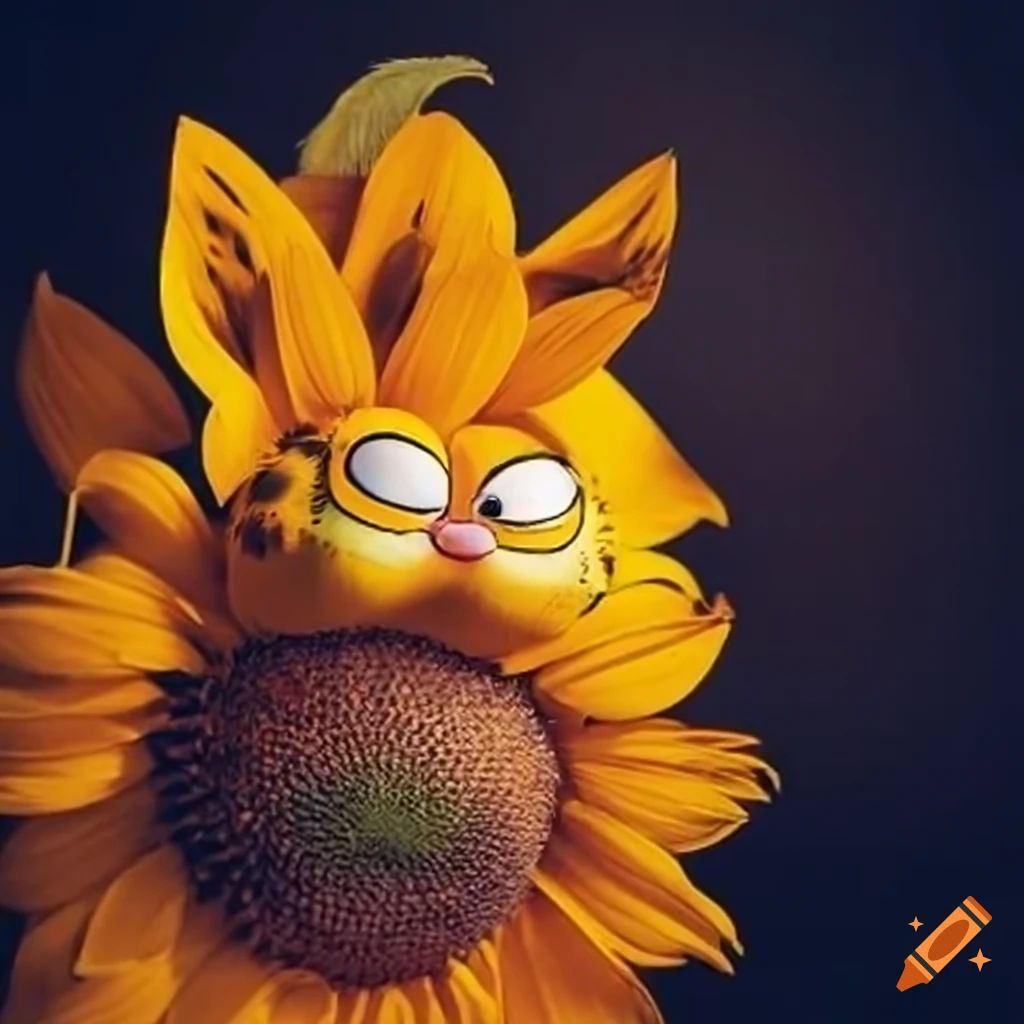 Garfield as a sunflower