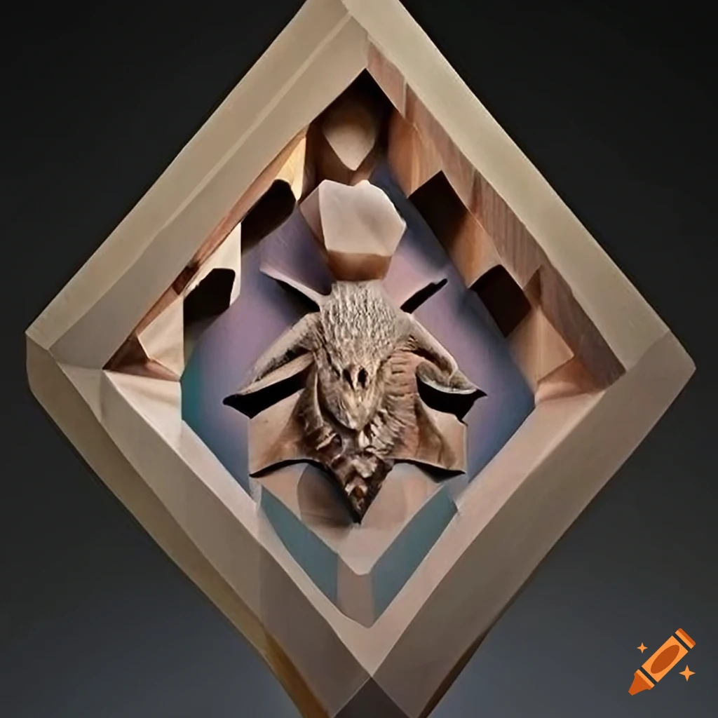 detailed carving of a moth in architectural style