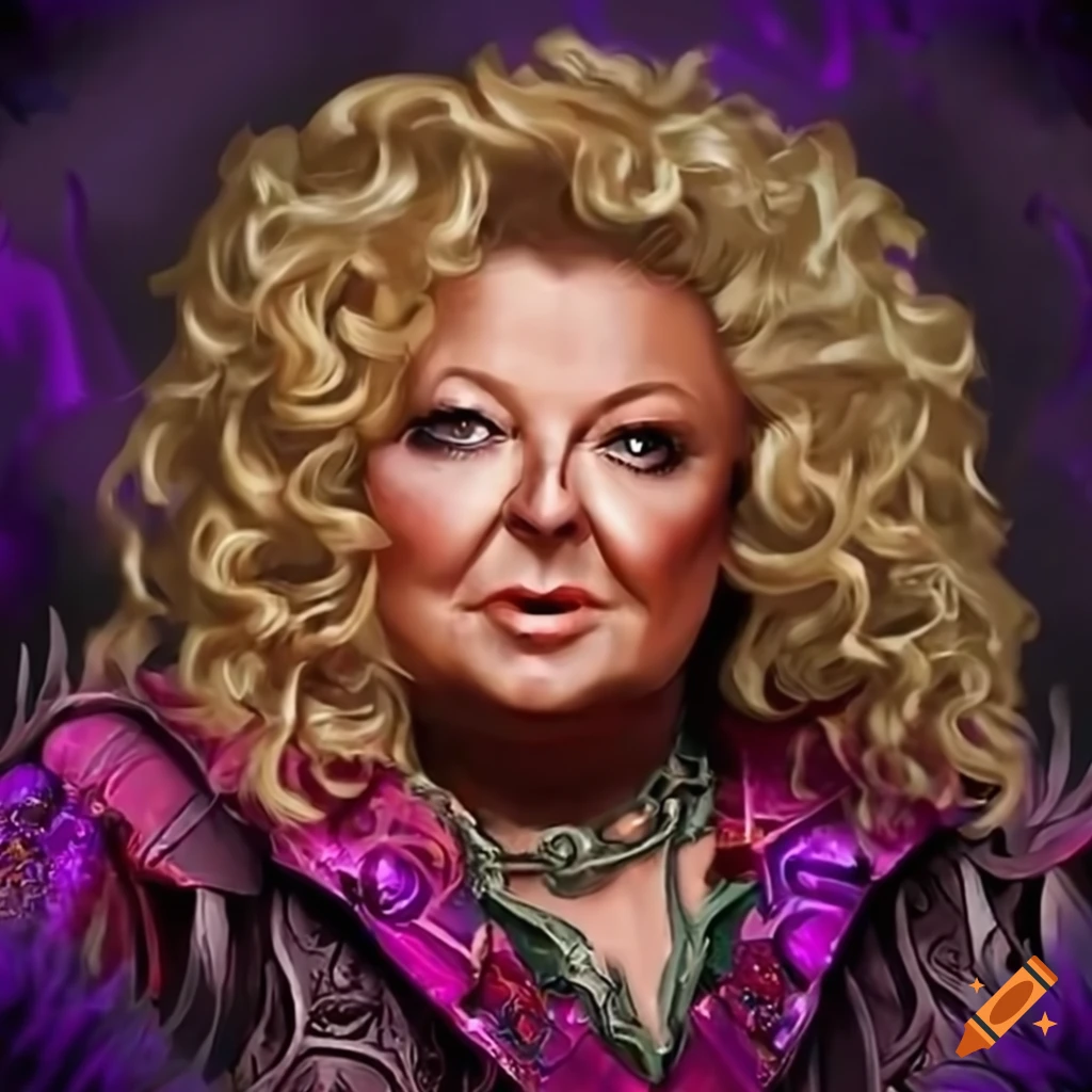 Magda Gessler wielding a powerful magical dagger