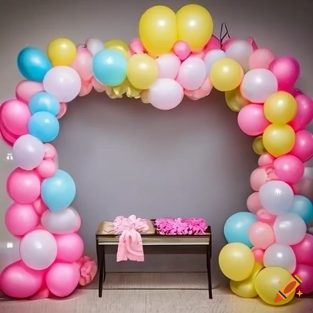 decoración de globos para baby shower