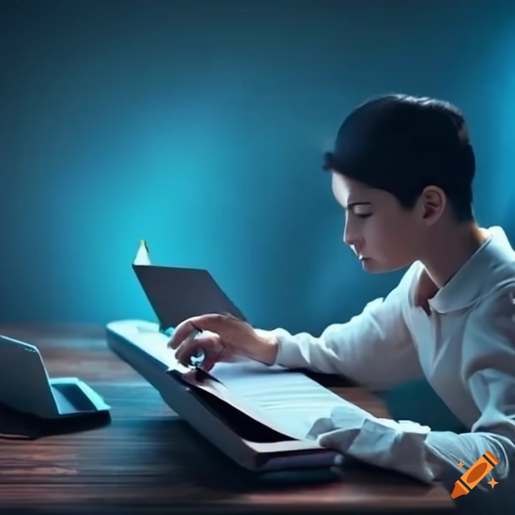 person studying for online exams