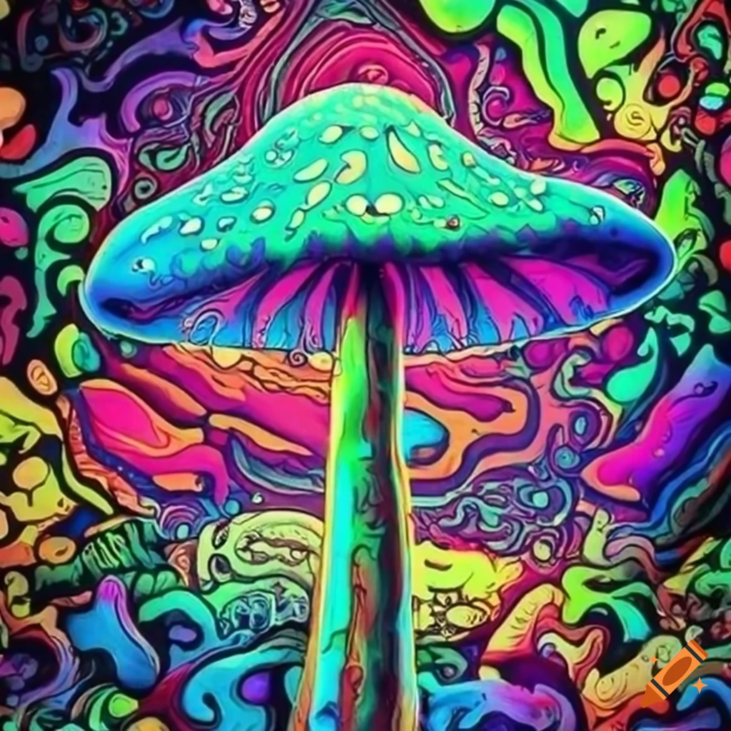 psychedelic mushrooms tapestry