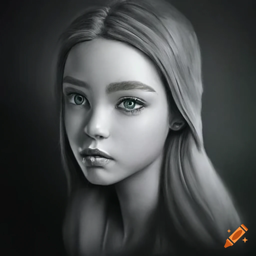 realistic pencil art of a girl with lifelike detail