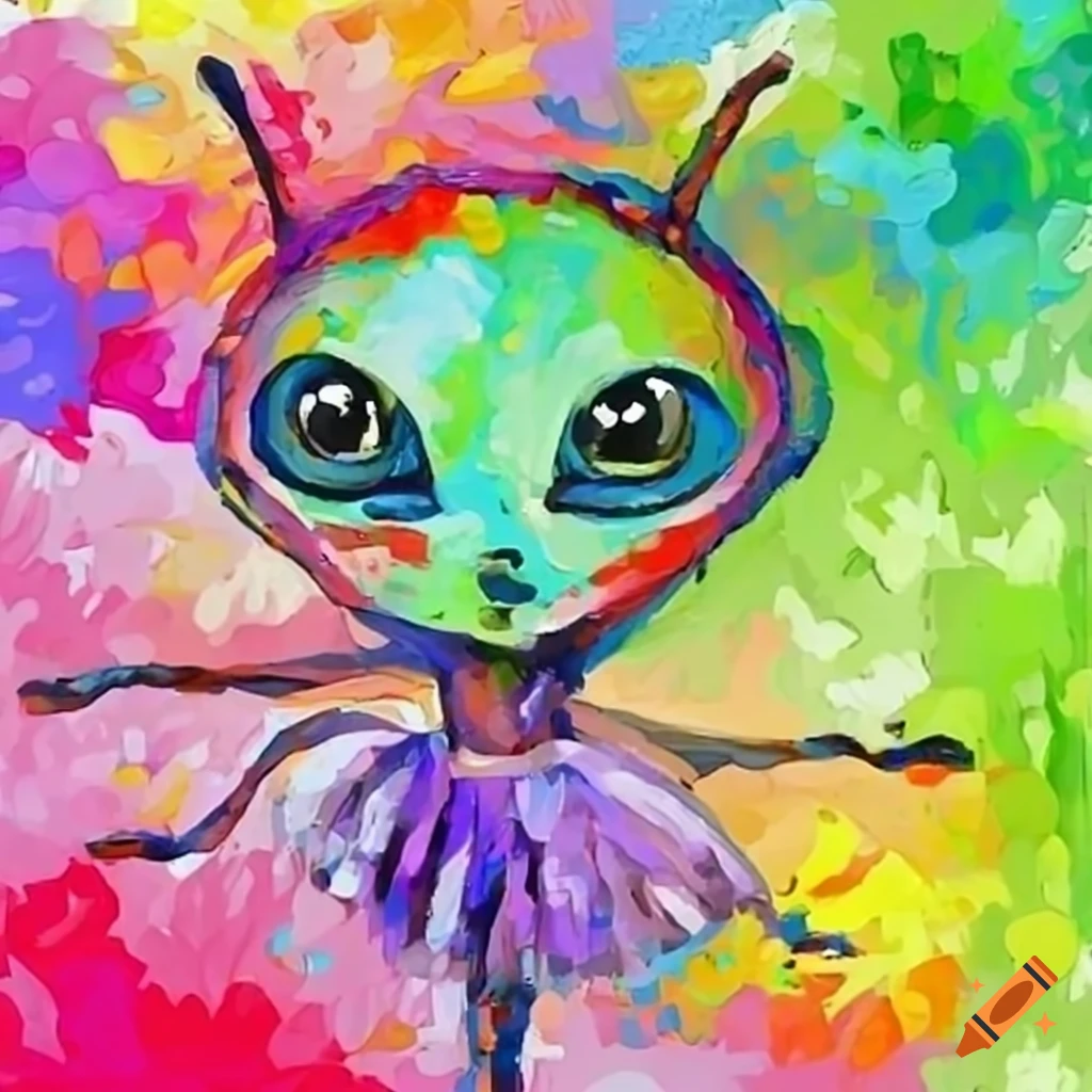 cute cartoon ballerina alien