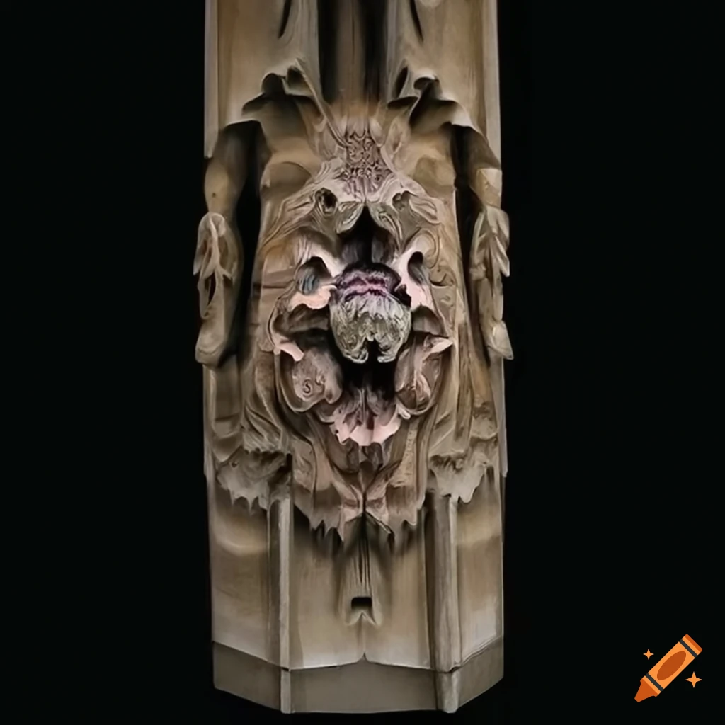 hD carving of a moth werewolf motif