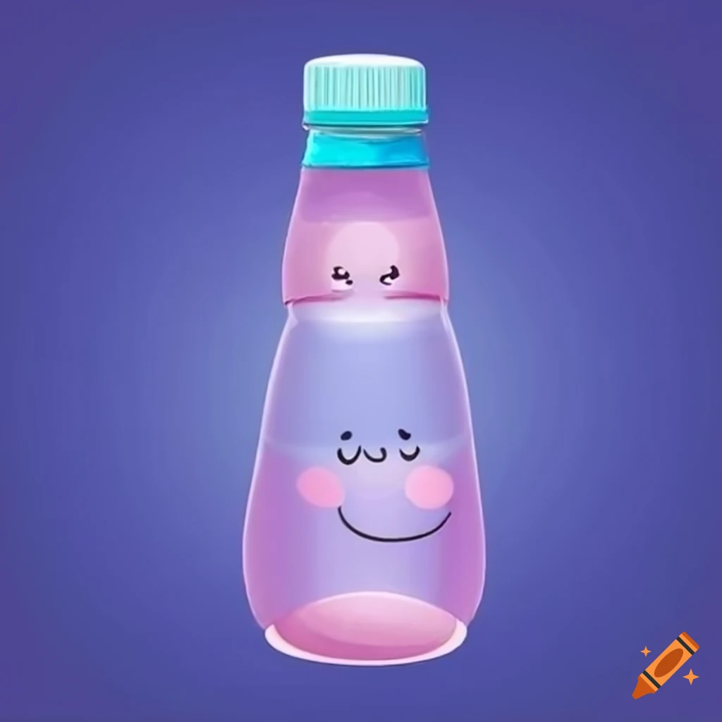 cute bottle of water with a smiley face