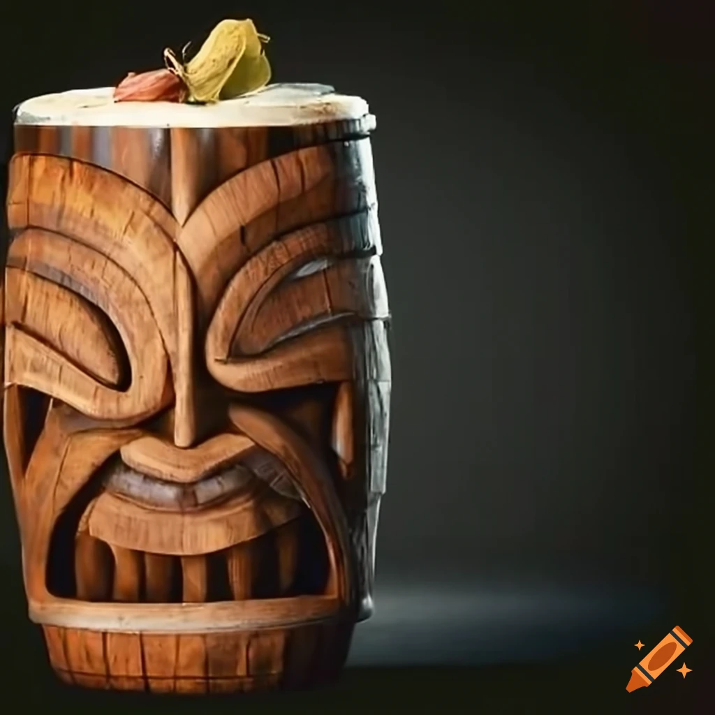 tiki rum barrel sculpture