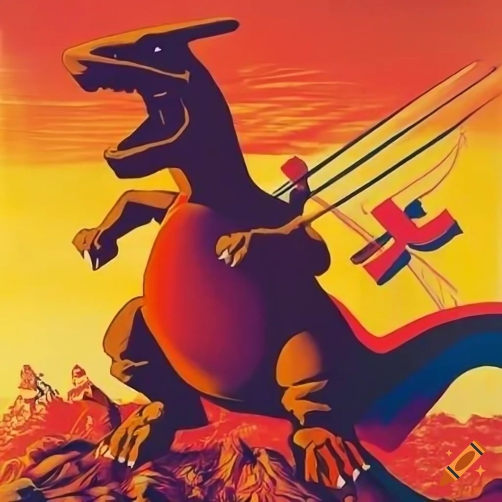 Charizard in a 1960's soviet-style propaganda poster