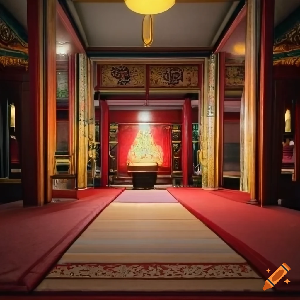 interior of an Asian temple room