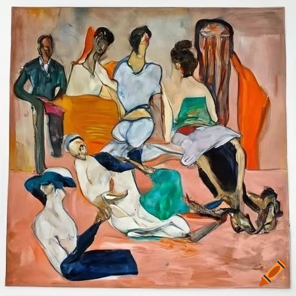 figurative mixed media oil painting by David Salle, Lucian Freud, Helen Frankenthaler, John Singer Sargent, and Egon Schiele
