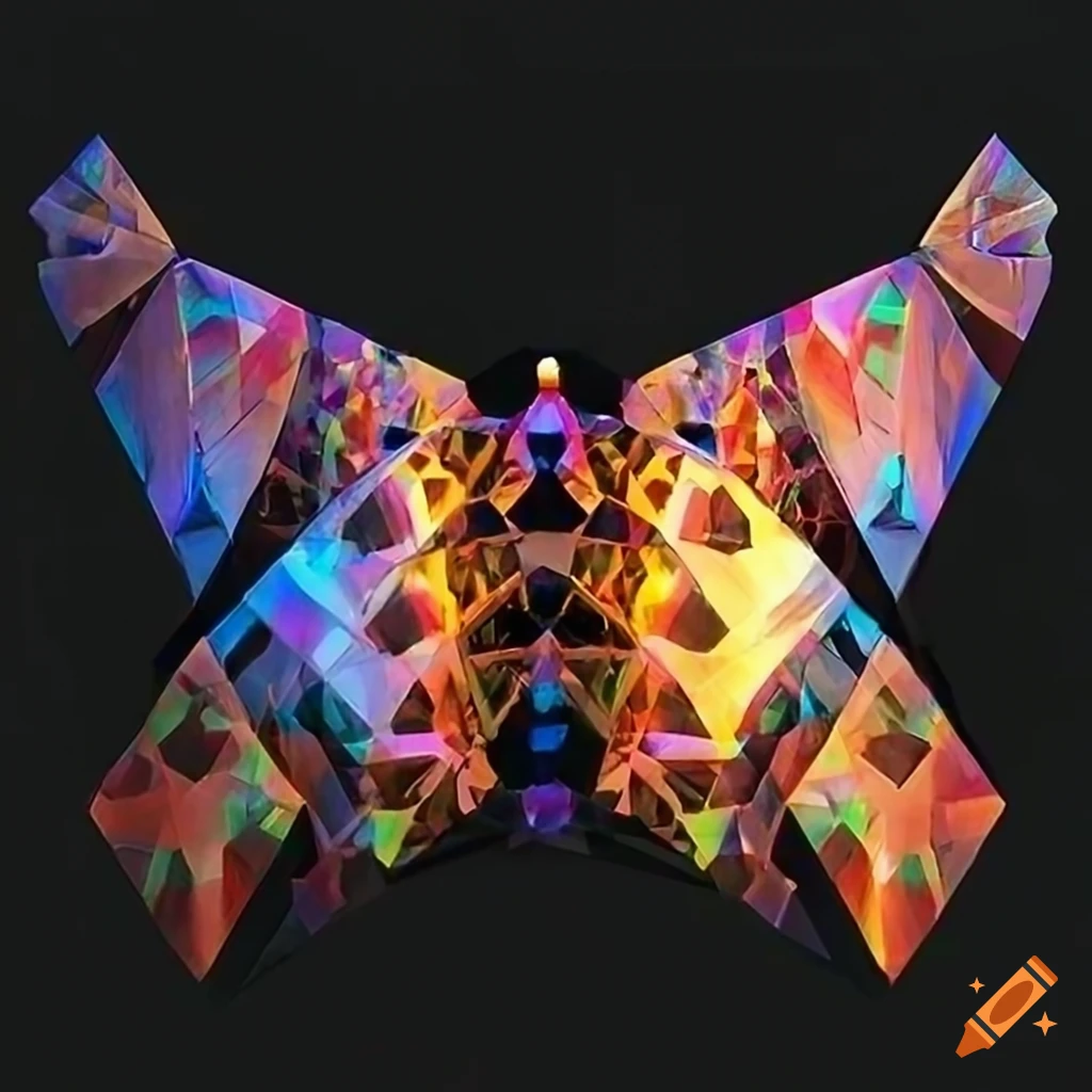 stunning prismatic moth carving