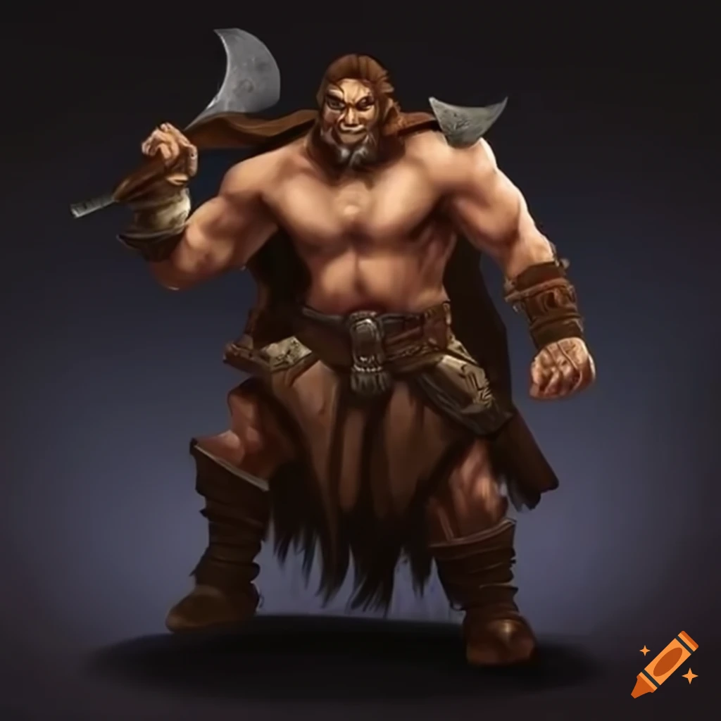 illustration of a barbarian holding an axe