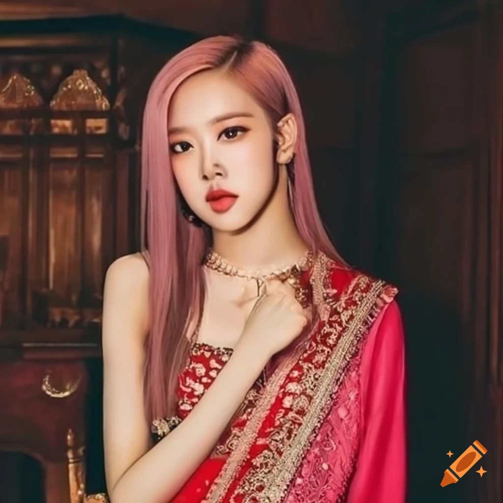 Rose from Blackpink in traditional Indian attire