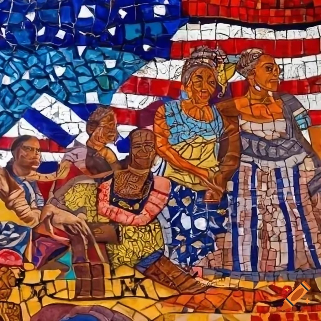 panoramic mosaic mural of Puerto Rican culture