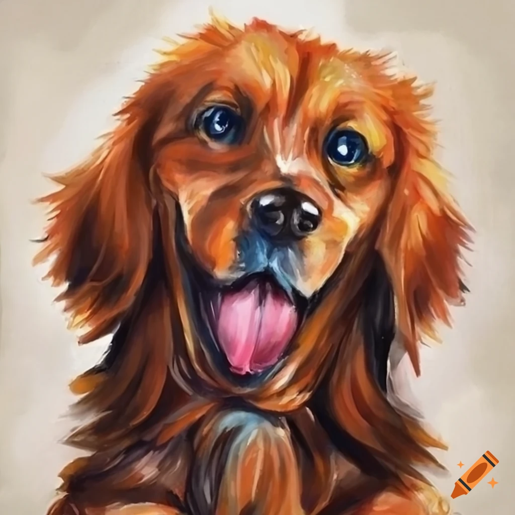 Painting of a cute dog on Craiyon