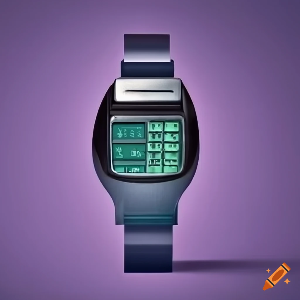 retro watch with calculator face