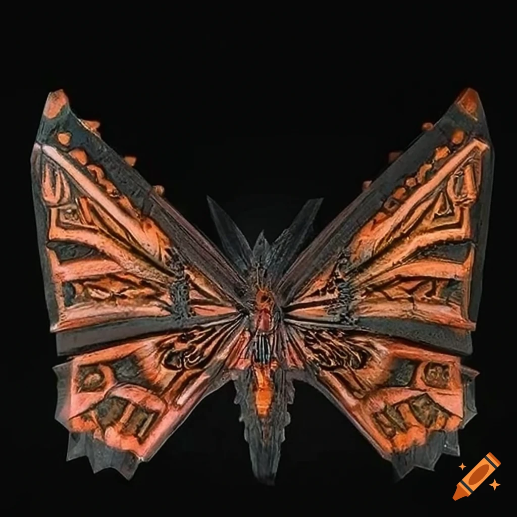 detailed carving of a moth