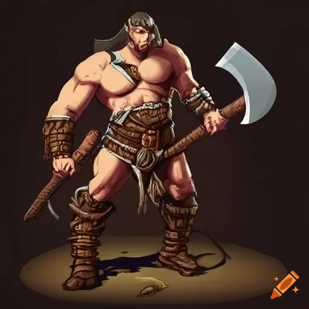 illustration of a barbarian holding an axe