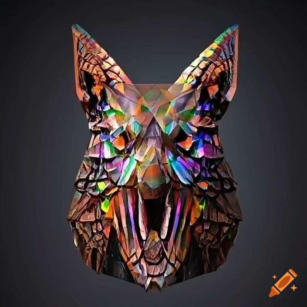 high-definition carving artwork with moth werewolf motif
