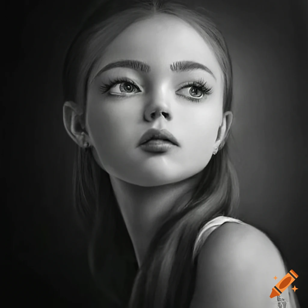 realistic pencil art of a girl with lifelike detail