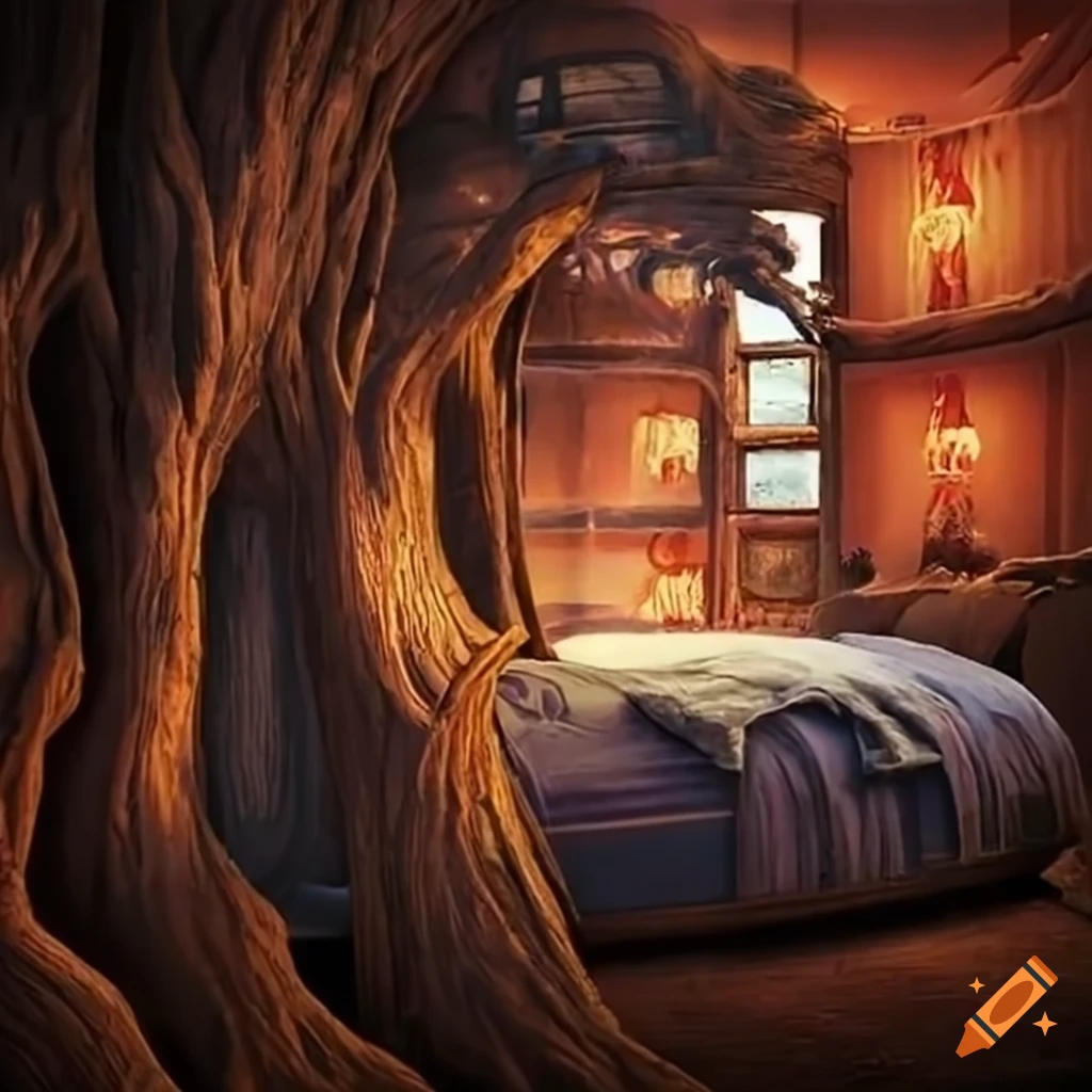 Star Wars themed bedroom inside a tree