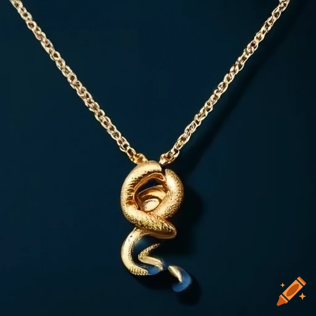 gold and blue snake necklace