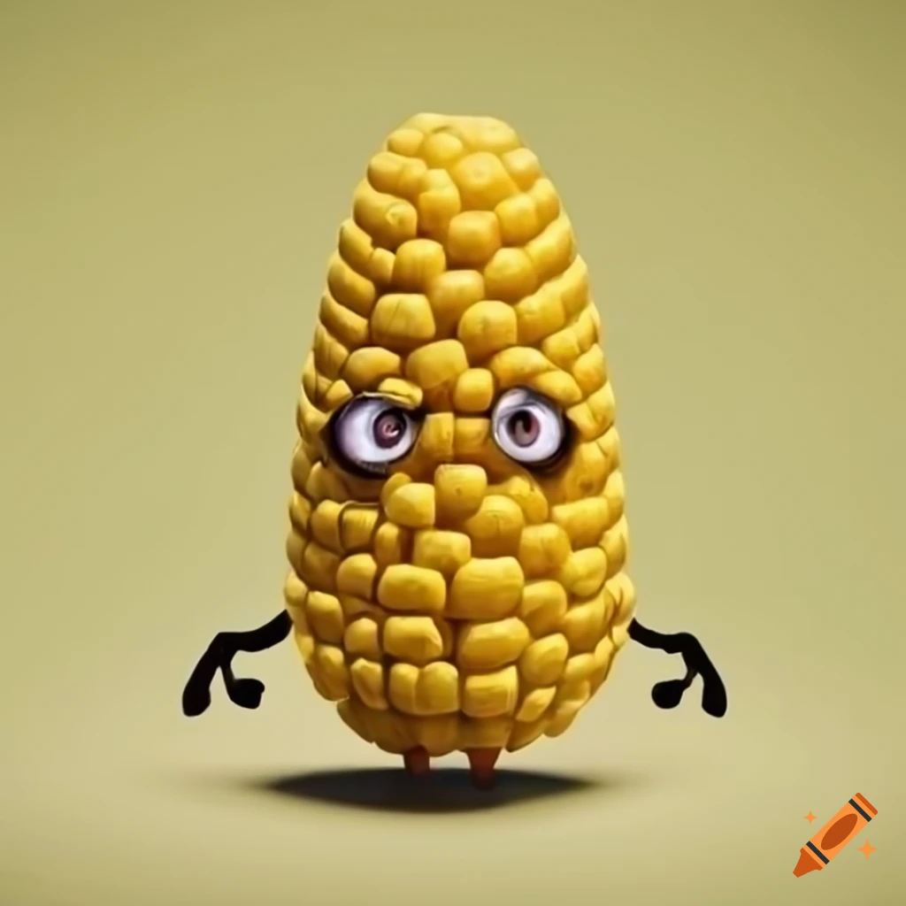 Cute anime corn on the cob with a face on Craiyon