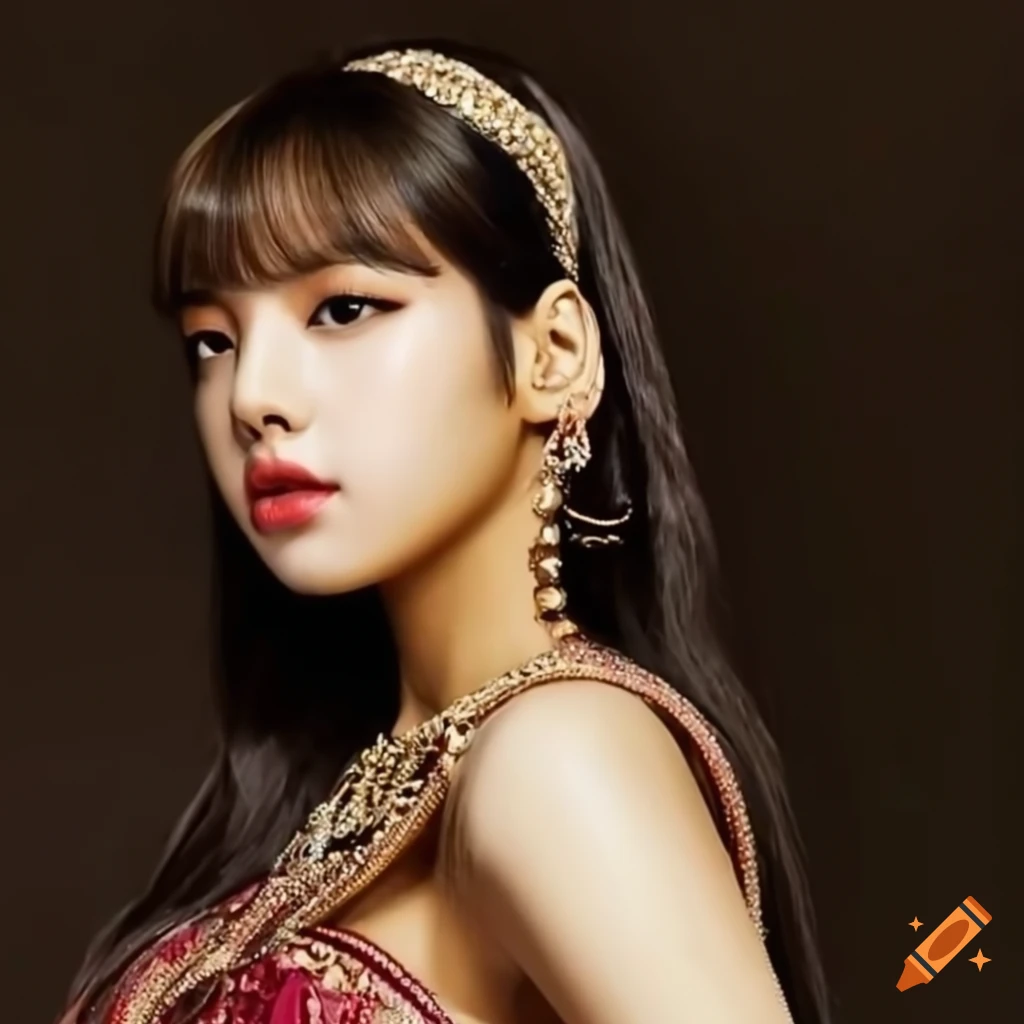 Lisa from Blackpink in traditional Indian attire