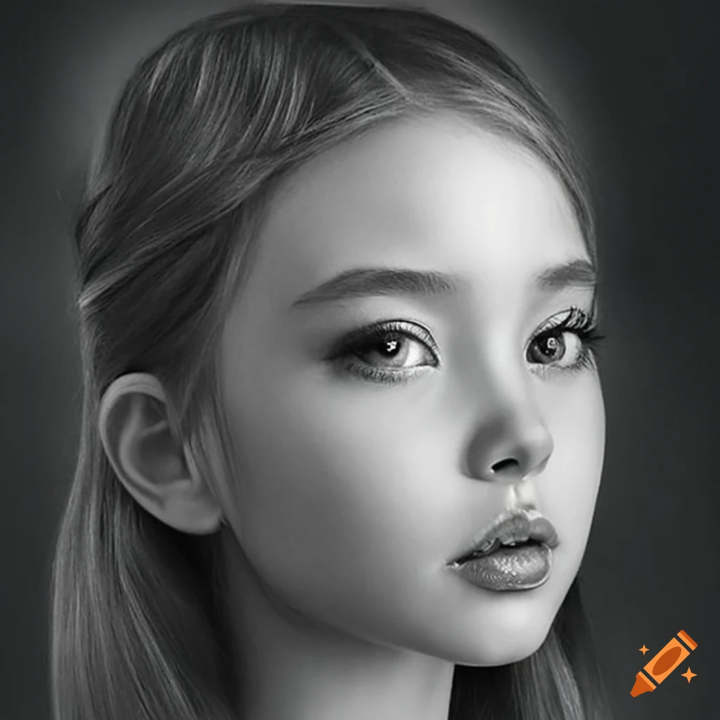photorealistic pencil art of a girl