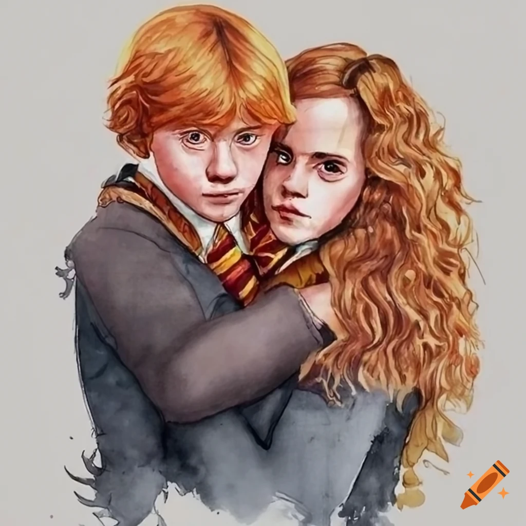 Hermione granger hugging her best friend from behind on Craiyon