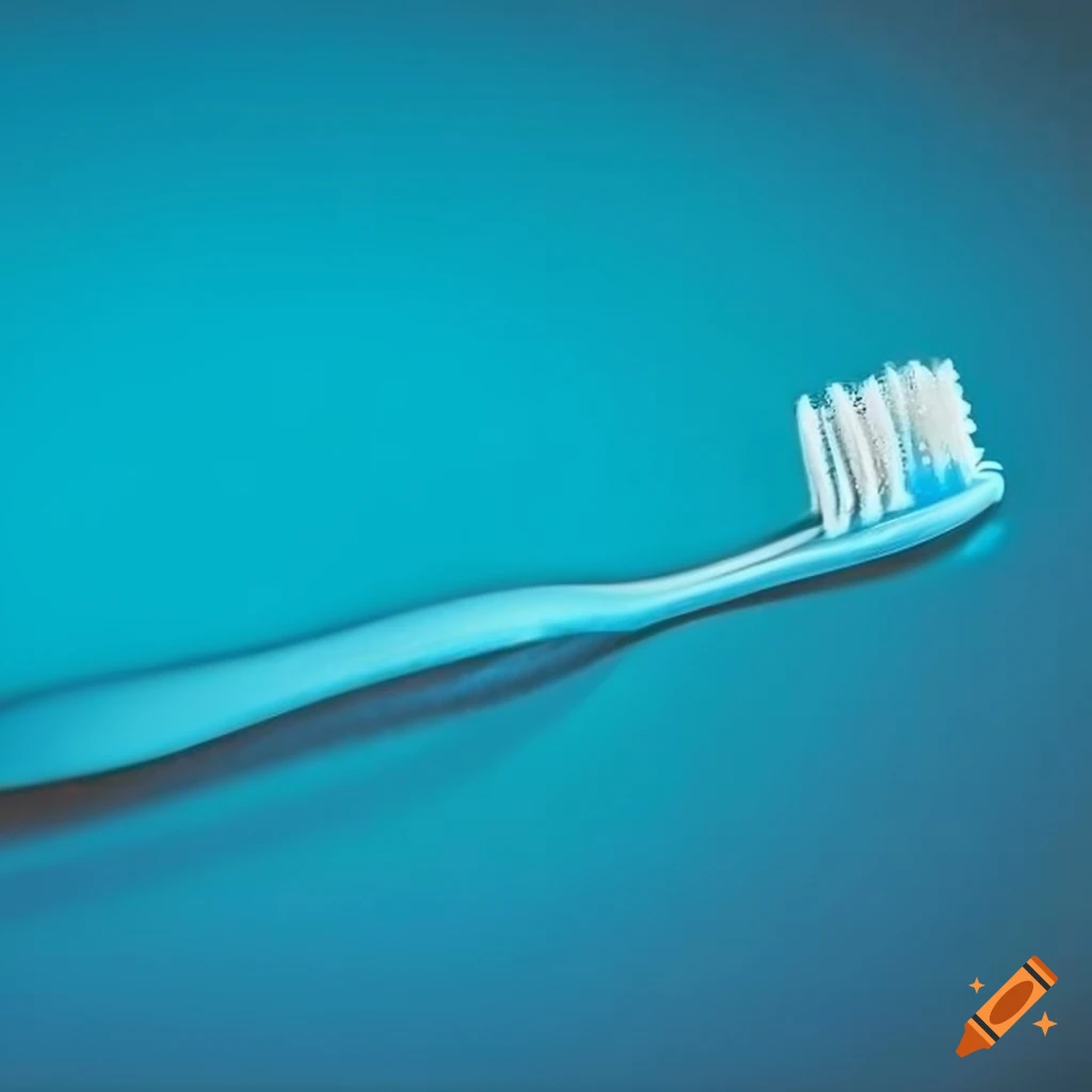 light blue background with a toothbrush