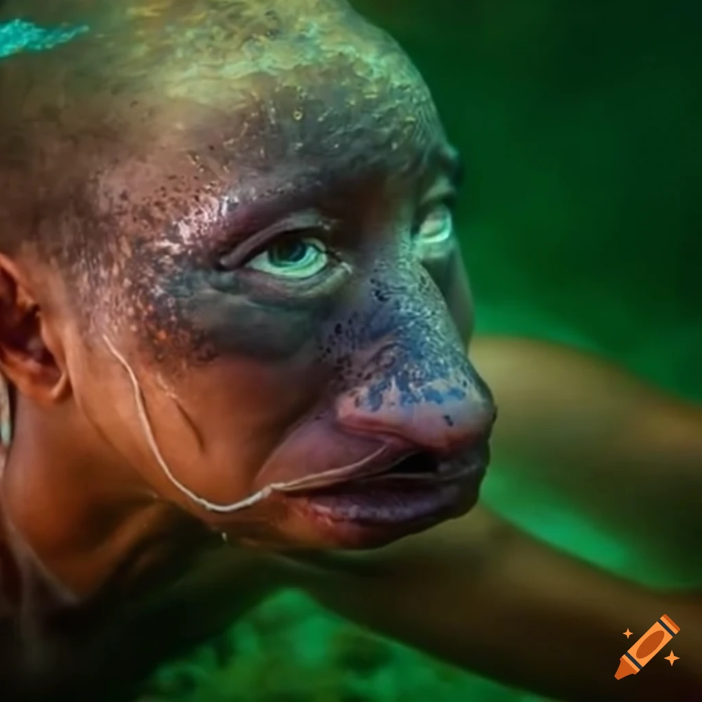 indigenous person swimming with boto in the Amazon river
