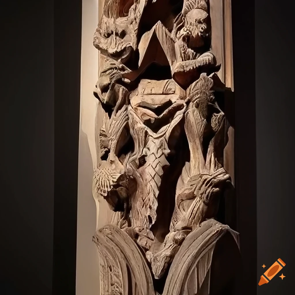 hD carving of a moth werewolf motif