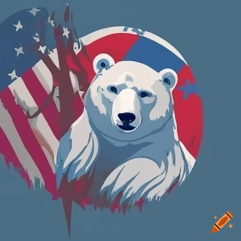 patriotic polar bear