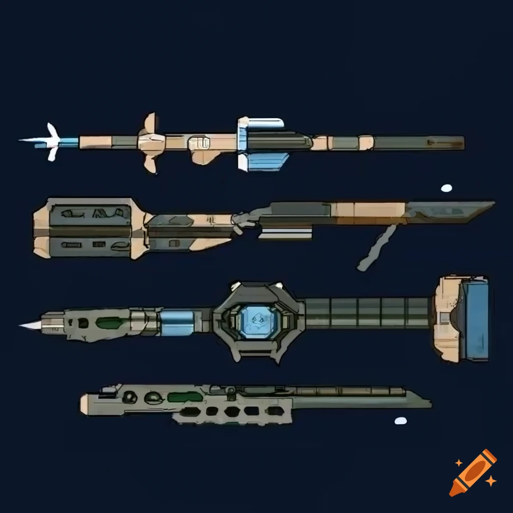 schematic of a futuristic weapon