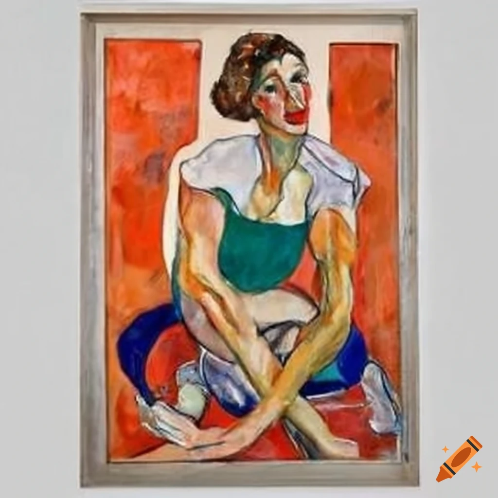 figurative mixed media oil painting by David Salle, Lucian Freud, Helen Frankenthaler, John Singer Sargent, and Egon Schiele