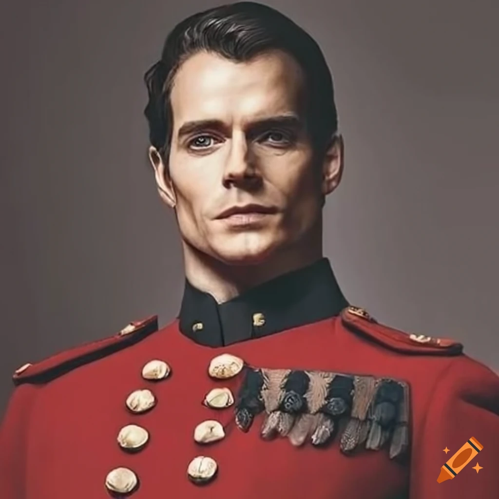 Henry cavill in british red coat uniform on Craiyon