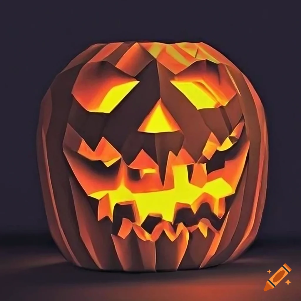 detailed jack-o-lantern carving artwork