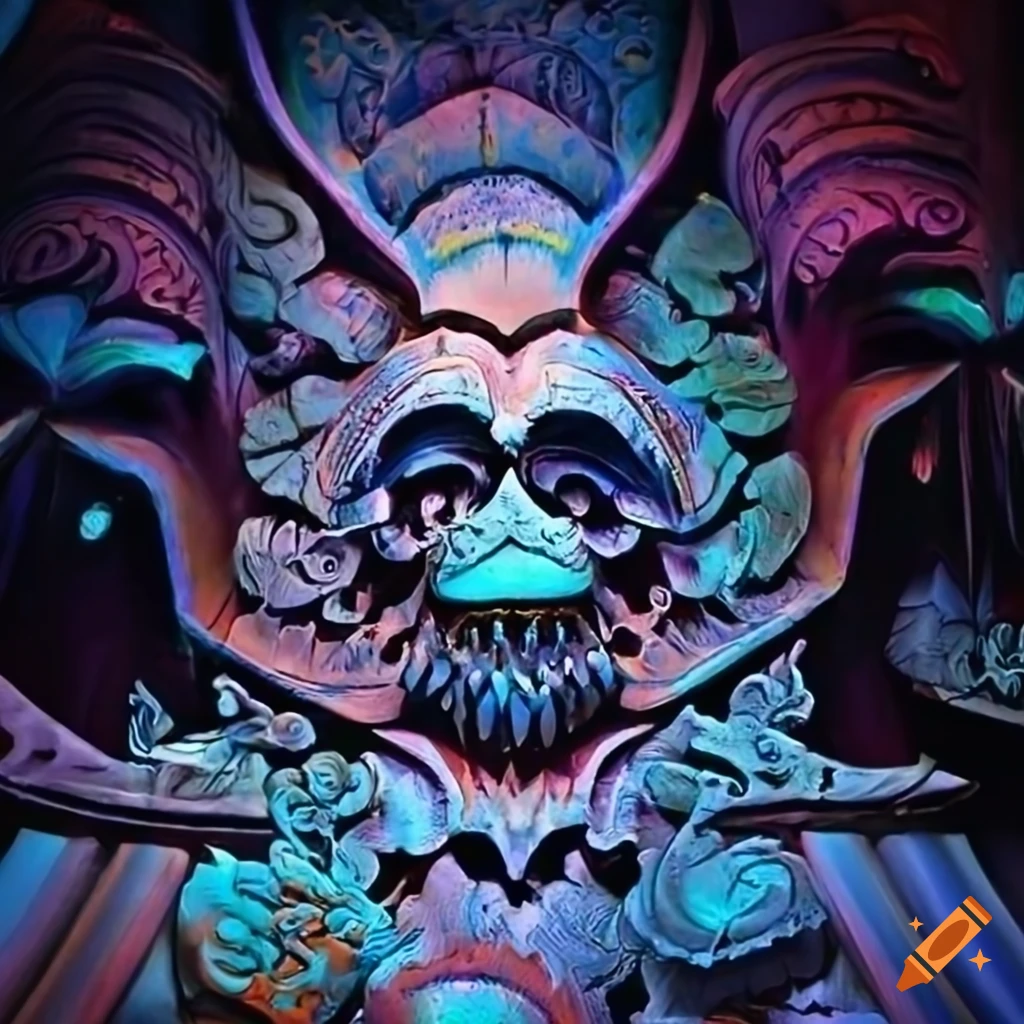 detailed moth pirate carving artwork