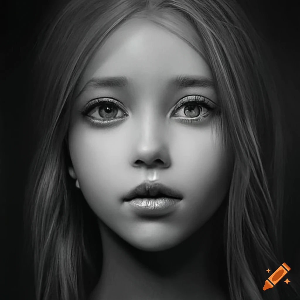 life-like pencil drawing of a girl