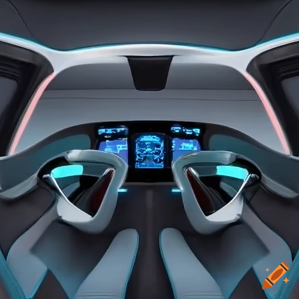 interior of a futuristic flying car