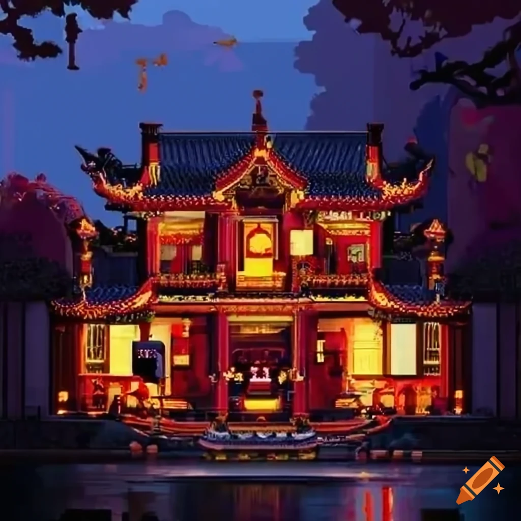 sideview of a traditional Chinese home