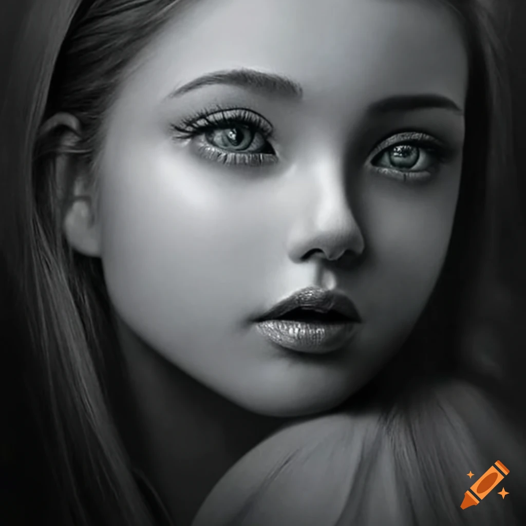 life-like pencil drawing of a girl