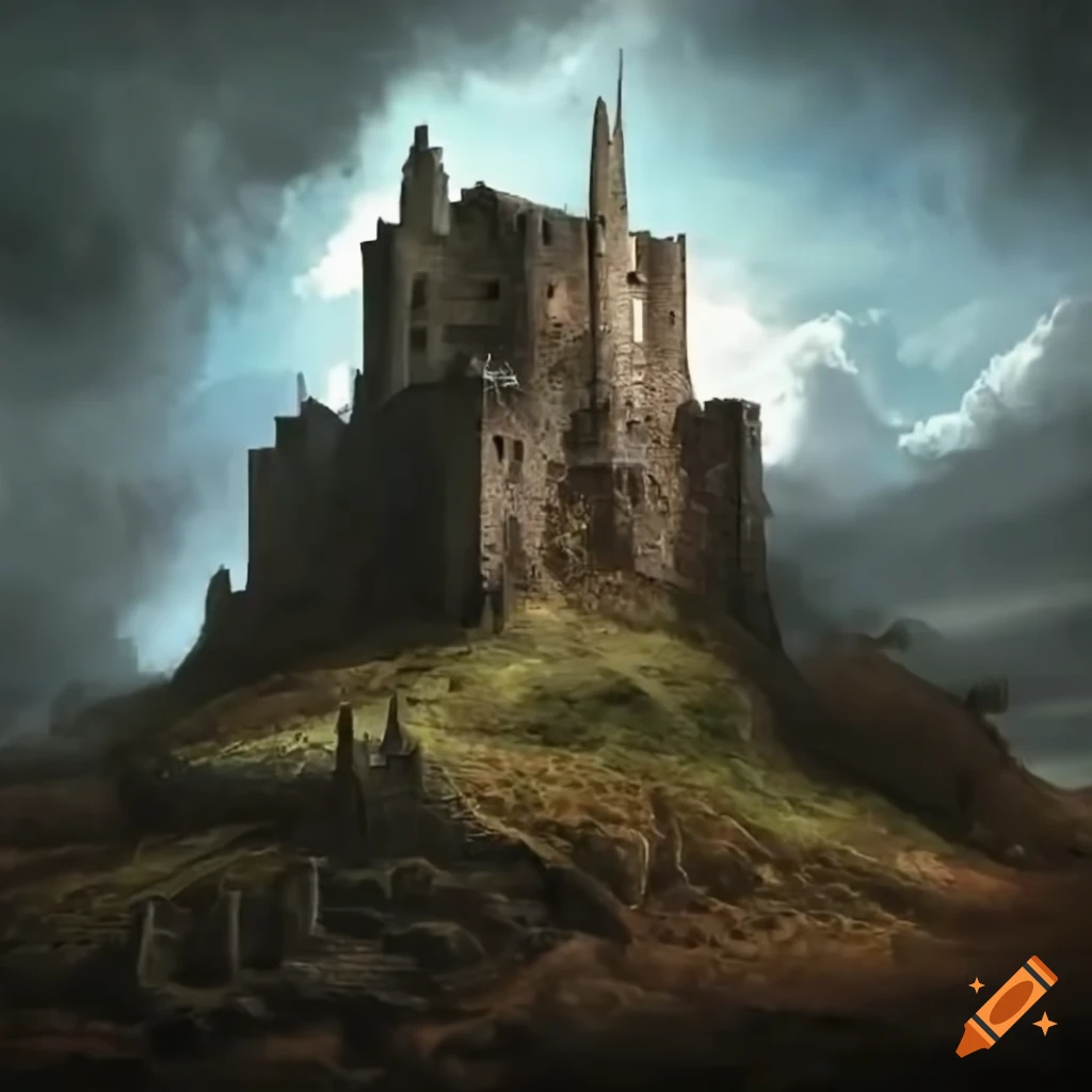 a picture of a ruined castle