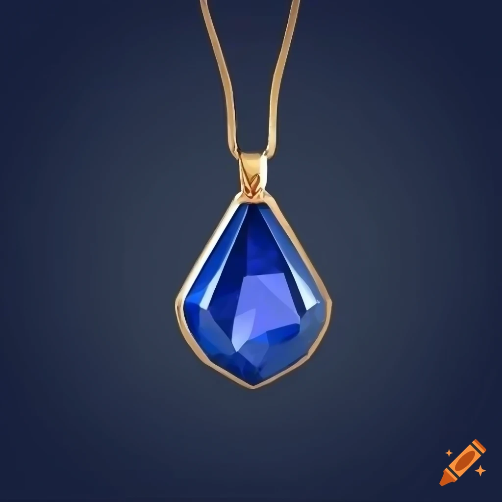 pendant with sapphire stone inspired by dungeons and dragons